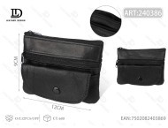 Portamonete da Cintura in Vera Pelle con Tre Cerniere, Mini Portafoglio Unisex Stile Minimalista - Product Image 1