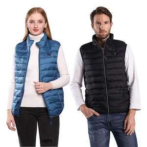 12V Proper price top quality nylon cotton 2 zone heated gilet jacket men heating vest