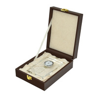 Boîte à récompenses rectangulaire de style moyen-oriental en cristal, en bois/MDF, personnalisable avec gravure laser et plateau en flanelle, souvenirs