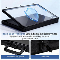 Vitrine de table robuste en aluminium de qualité supérieure, grande vitrine de table verrouillable avec poignée et tige de support