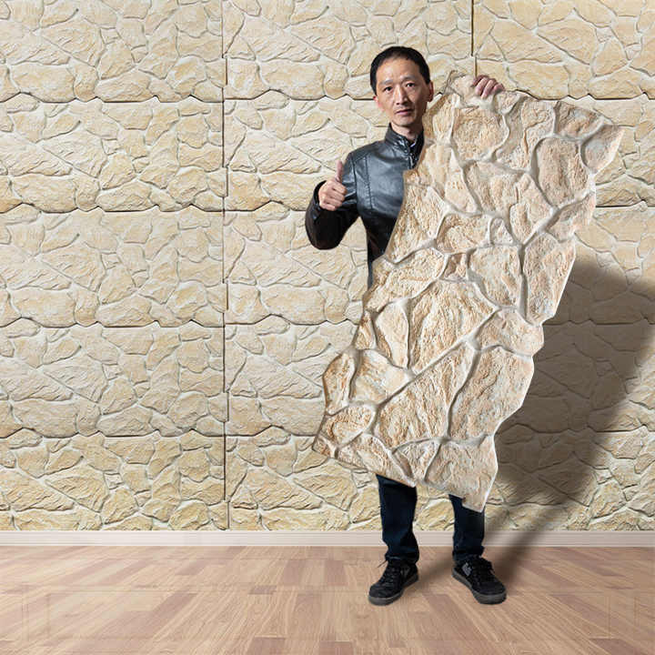 Cladding Mold Polyurethane (PU) Faux Stone Big Slab Stone Molds Panel for Wall ...