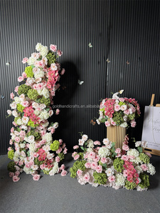 Centro <span class=keywords><strong>de</strong></span> <span class=keywords><strong>Mesa</strong></span> <span class=keywords><strong>de</strong></span> Flores Artificiales <span class=keywords><strong>de</strong></span> Seda Verde y Rosa para Bodas, Estilo Jardín, en Tendencia - Product Image 4