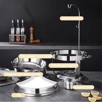 Plat de service isotherme haut de gamme en acier inoxydable 9L pour hôtels, fêtes et restaurants, avec chauffage à l'alcool