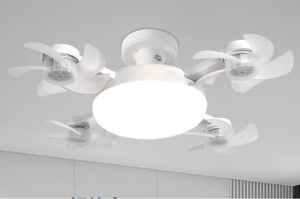 รีโมทคอนโทรลไฟฟ้า2-in-1 50W/60W พัดลมเพดานปรับความเร็วได้3ระดับสไตล์โดรน5ใบพัดใบพัดพัดลมโคมไฟแขวน - Product Image 3