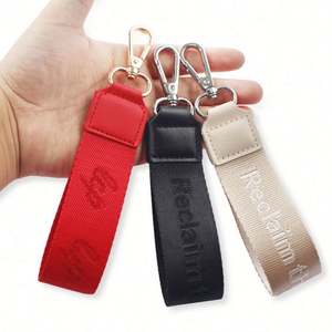 High Quality Polyester Woven Buckle Leather Wallet Men <b>Keychain</b> Gift Customizable <b>Personalized</b> Key Chain Lanyard - Product Image 1