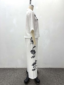 Nouvel ensemble décontracté deux pièces pour <span class=keywords><strong>femme</strong></span> grande taille : chemise à manches mi-longues et pantalon africain taille haute à nouer - Product Image 5