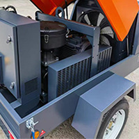 Compresseur d'air à vis portable pour projet de réparation de routes en asphalte, compresseur d'air à vis portable diesel à longue durée de vie