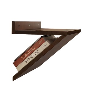 <b>Wall</b> <b>Mounted</b> Wooden <b>Shelf</b> Rectangle 2 Tier Durable Storage Rack For Books Stationery Home Organization - Product Image 1
