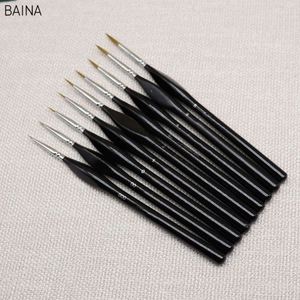 Lot de 9 pinceaux triangulaires miniatures pour détails fins, peinture artistique, acrylique, huile, modèles, aquarelle, dessin au trait - Product Image 1