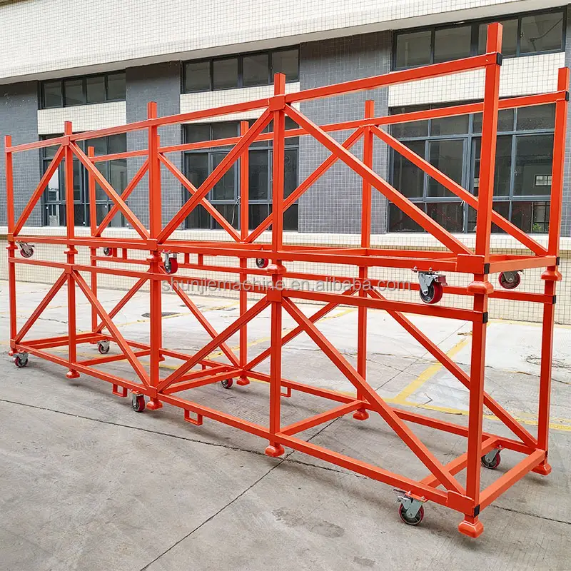 Customized Three Layers Heavy Duty Aluminum Profile Transport Cart Outdoor With Wheels For Warehouse