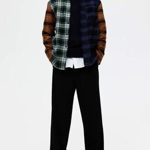 Camisa de Franela de Manga Larga con Cuello Clásico y Dobladillo Redondeado, Multicolor, OEM, para Hombre - Product Image 2