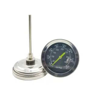 De gros thermomètre fumeur grill-Thermomètre double couche en acier inoxydable, objet de qualité alimentaire, grill/smoker/bbq, à grand cadran, 304