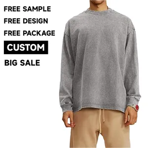 Hoge Kwaliteit Effen Zwaargewicht Hoodie Custom Logo Crewneck Sweatshirts Ronde Hals Oem Plus Size Heren Hoodies Sweatshirts