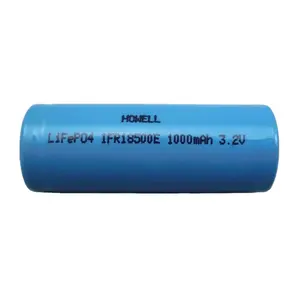 Bateria de lítio recarregável bis ifr18650, 3.2v, 1000mah, para luz solar