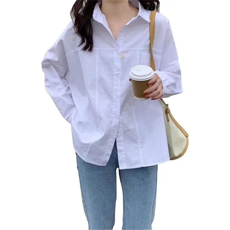 New Wholesale Custom Casual Ladies Collar Long Sleeve Blouses