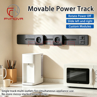 Sistema de Riel Eléctrico para Escritorio de Oficina en Casa, Longitud Personalizable, Enchufe Eléctrico Universal Ajustable con USB, HD, RJ45