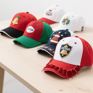 Wholesale Christmas Baseball Caps Printed Adjustable Santa Hats Promotional Xmas Gifts for Team Events Bulk Custom Logo Cap