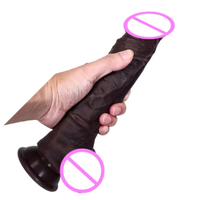 Masturbateur féminin double couche en silicone 24 CM Haute simulation Soft Strap-On avec d'énormes godes