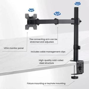 New Arrival Desk Clamp Monitor Stand with Telescopic Arm, 40cm Height-Adjustable Pole Mount for <strong>Computer</strong> Screens - Product Image 6