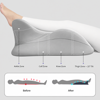 Coussin de repose-jambes ergonomique en mousse à mémoire de forme Grey Arc Contour pour lecture allongée et soutien au lit
