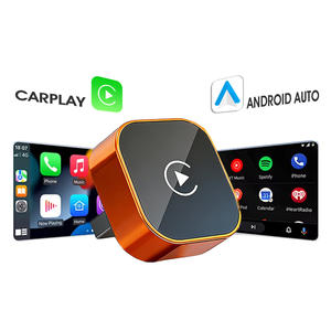 Mini convertisseur sans fil CarPlay en métal orange, CarPlay filaire vers CarPlay sans fil, Android Auto, adaptateur 2 en <span class=keywords><strong>1</strong></span> - Product Image 1