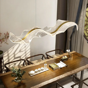 Lustre suspendu LED linéaire moderne minimaliste personnalisé, or, noir, blanc, lames de plafond pour hôtel, intérieur, maison - Product Image 1