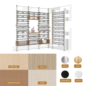 Moderni portabottiglie in metallo Custom vetrate <span class=keywords><strong>a</strong></span> parete sistemi di visualizzazione del vino per case ristoranti e bar - Product Image 3