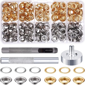 100pcs 6mm Eyelets Fasteners <b>Kit</b> Prong Snap Button Copper Brass Grommets <b>DIY</b> Clothing Bag Leather Craft Garment Boat Hardware Te - Product Image 6