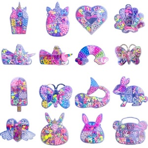 Kit de fabrication de bijoux DIY pour enfants, ensemble de perles pour filles, kit d'artisanat de perles, collier et bracelet en perles de plastique faites à la main - Product Image 6