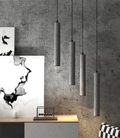 Lampe suspendue LED en béton de style nordique, tube long moderne, pour bar, salon, cuisine, chambre à coucher, décoration industrielle