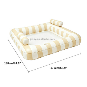 Î<span class=keywords><strong>le</strong></span> flottante gonflable d'extérieur, double flotteur <span class=keywords><strong>de</strong></span> piscine, hamac aquatique pour 2 personnes avec centre en maille et porte-gobelets pour <span class=keywords><strong>le</strong></span> <span class=keywords><strong>lac</strong></span> - Product Image 5