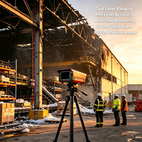 Moniteur de déplacement de tour d'église médiévale à double laser de précision mm, IP66, écran 4,3 pouces, sans fil, outil d'avertissement d'inclinaison de fondation
