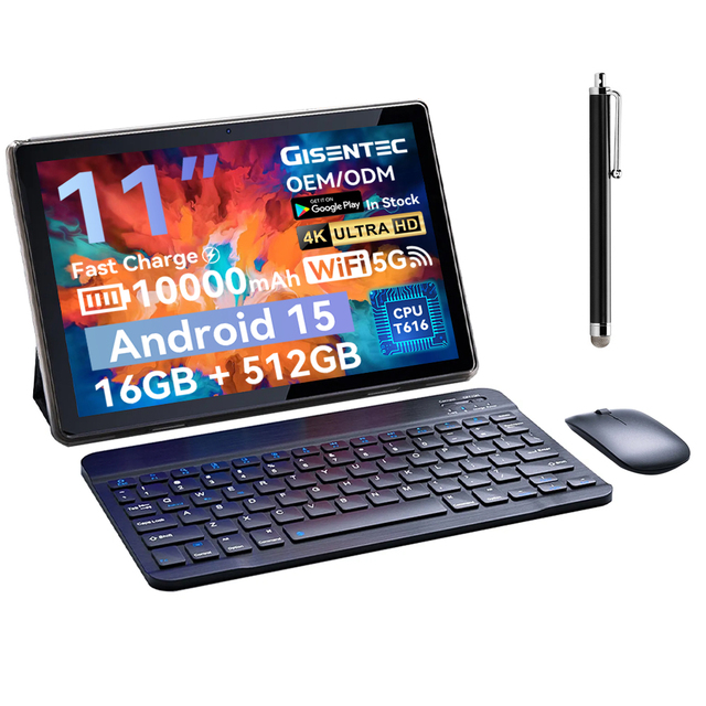 New Hot Selling Dual Sim Android 14 Office Business Tablet 11 Inch Large Screen 16GB RAM 512GB ROM MTK Processor 5G