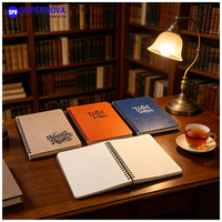 Carnet spirale Supernova en cuir laser, carnet spirale A5 personnalisé avec votre design ou logo, carnet spirale à couverture rigide laser