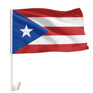 Banderas de <span class=keywords><strong>Puerto</strong></span> Rico para Autos, Venta Caliente, Bandera para Ventana de Auto para Exteriores, 100% Poliéster con Soporte, Banderas de <span class=keywords><strong>Puerto</strong></span> Rico para Autos - Product Image 1