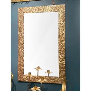 Schmiede bronze Dunkel verzinktes Metall Gold rahmen Eisen Wand dekoration Kunst spiegel Metallic