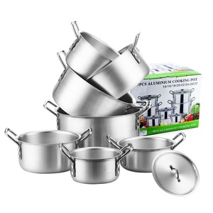 Vente directe d'usine, ensemble de casseroles en aluminium <span class=keywords><strong>7</strong></span> pièces, ustensiles de cuisine de bonne qualité, ensemble de casseroles pour la cuisson et les soupes, ensemble de casseroles de cuisine, ensemble de casseroles en cadeau - Product Image 2