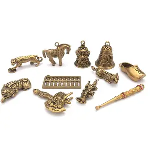 Décoration de crapaud en cuivre pur, cadeau artisanal en or Qian Bao, boulier en cuivre moulé, décoration d'articles ménagers