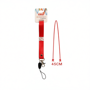 Laccetto da collo Ilan 1.5x45cm rosso per badge identificativo e telefono - Product Image 2