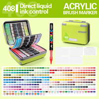 Guangna – Lot de 408 marqueurs liquides acryliques effaçables et imperméables pour enfants, idéal pour le dessin sur papier et la papeterie scolaire