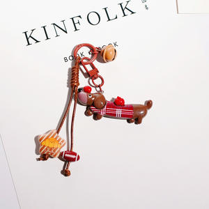 Lindo Llavero de Peluche de Perro <span class=keywords><strong>Salchicha</strong></span> Miniatura de Dibujos Animados, Colgante para Bolsa, Mochila, Regalo para Parejas, Adolescentes, Chicas, Estudiantes - Product Image 3