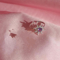 Parure de bijoux vintage en zircon violet plaqué or : boucles d'oreilles, bracelet et collier