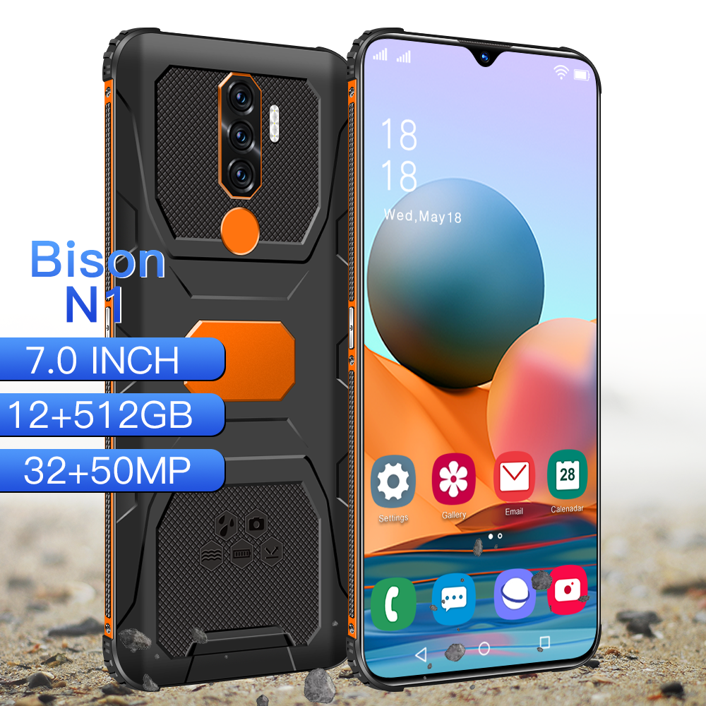 Смартфон Bison N1Global Version 7,0 дюйма, 12G 512g Qualcoom 888, разблокировка по лицу, Лидер продаж, мобильный телефон 5G