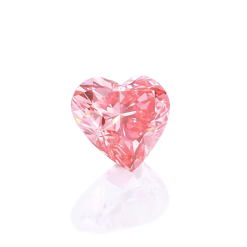 Ярко-розовый ромбовидный алмаз в форме сердца 1.25ct Vs1