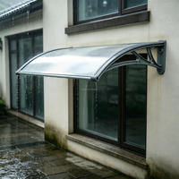 Auvent de fenêtre, auvent de porte, 60/80/100/120 cm, panneau PP PC, aluminium, imperméable, anti-UV, pour terrasse extérieure, jardin