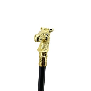 Canne en aluminium tête de cheval de <span class=keywords><strong>Goldberg</strong></span> Martin - Design équestre luxueux pour gentleman, rétro, sculptée, réglable et légère - Product Image 4