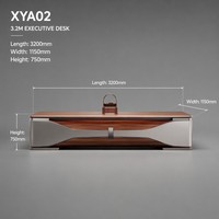 Bureau de direction intelligent de luxe en bois de placage naturel avec finition cristal, armoire latérale à levage électrique, table de patron de qualité E1 avec alimentation LED