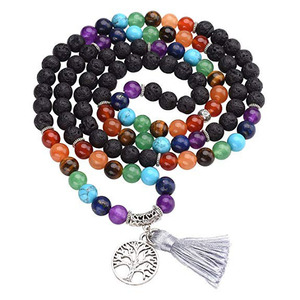 8mm gemma 7 Chakra Mala perle di preghiera bracciale e collana 108 meditazione multistrato <span class=keywords><strong>albero</strong></span> <span class=keywords><strong>della</strong></span> <span class=keywords><strong>vita</strong></span> braccialetto di fascino nappa - Product Image 1