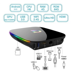 TV <b>Box</b> Android 10.0 4GB RAM 64GB ROM H6 CPU Ultra HD HDMI USB 3.0 <b>Set</b>-<b>top</b> <b>Box</b> - Product Image 3