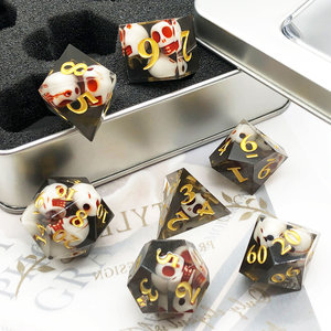 Bộ Xúc Xắc 19Mm Trò Chơi Rpg Dungeons & Dragons Chơi Nhập Vai Đá Quý Pha Lê Trong Mờ 7 Món Bộ Xúc Xắc Nhựa Dnd Sắc Bén D6 D12 D20 - Product Image 5